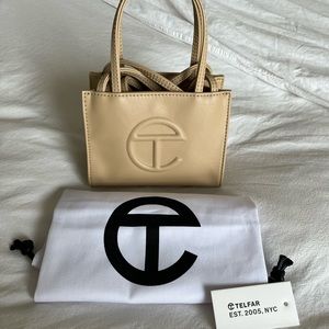 Telfar Small Cream Shopping Bag